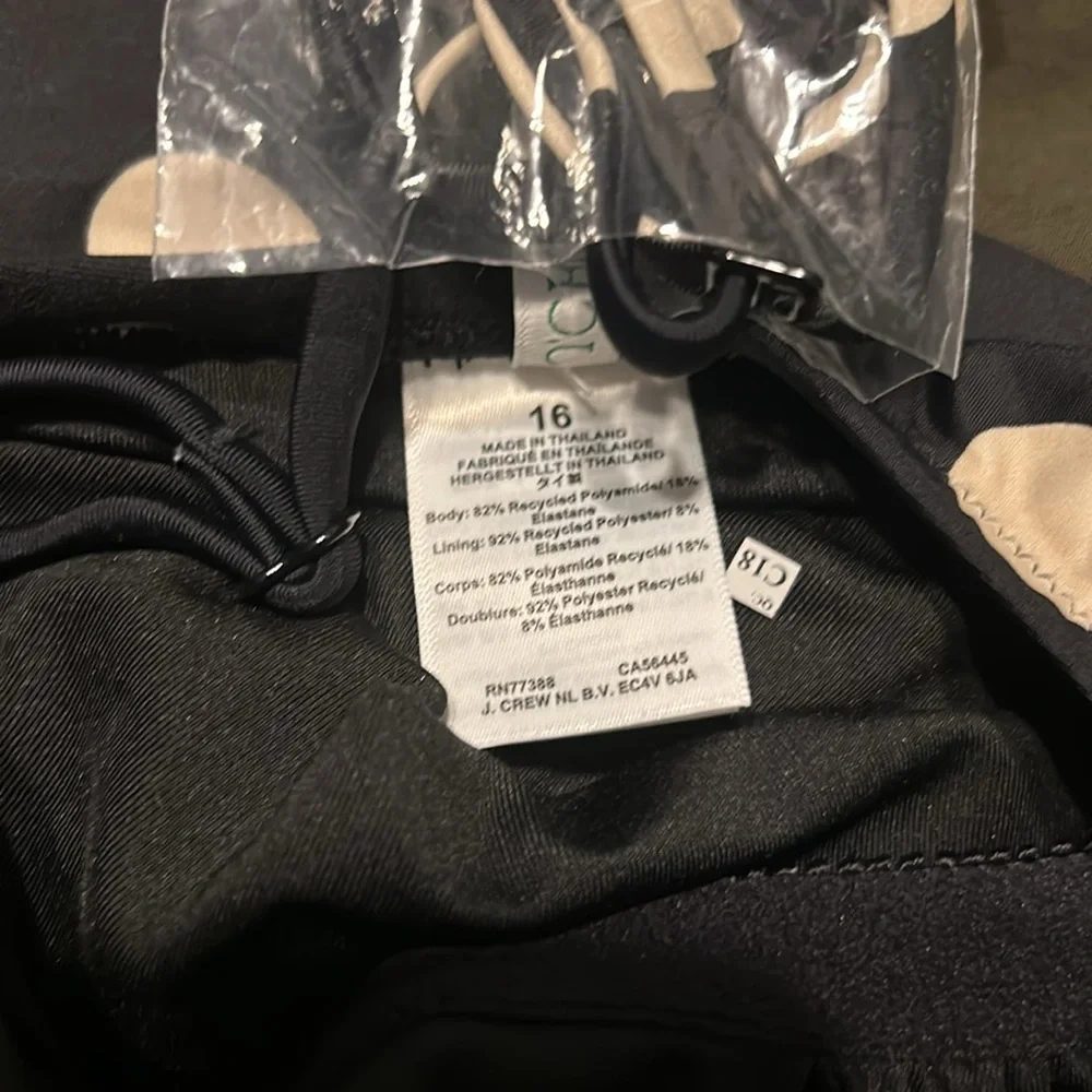 NWT J CREW Gemma ruched bandeau one-piece in polkadot - Picture 4 of 7